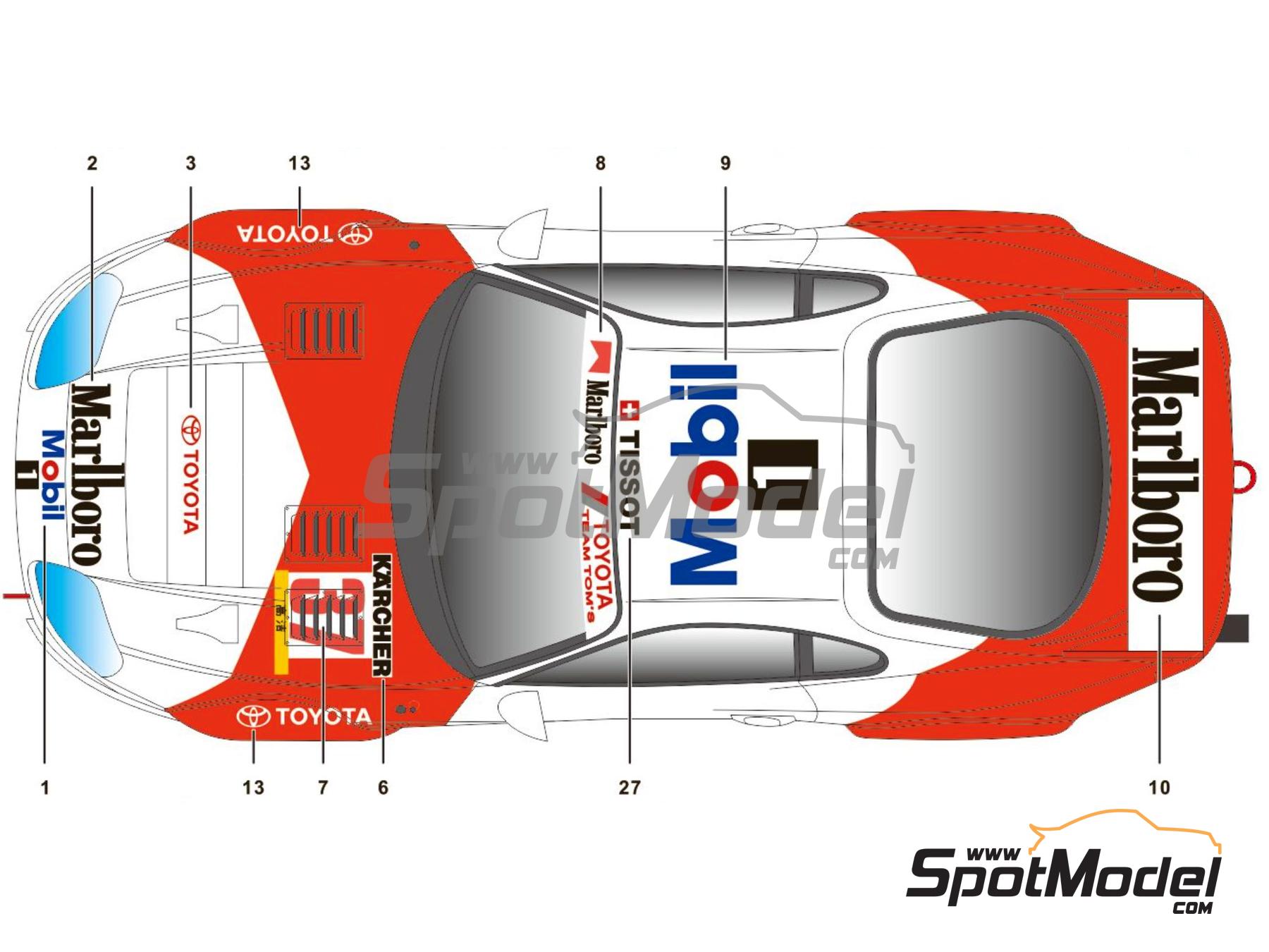 Toyota Supra GT Toyota Tom's Team sponsored by Marlboro - BPR Global GT  Series Zhuhai 1995. Marking / livery in 1/24 scale manufactured by SK  Decals (